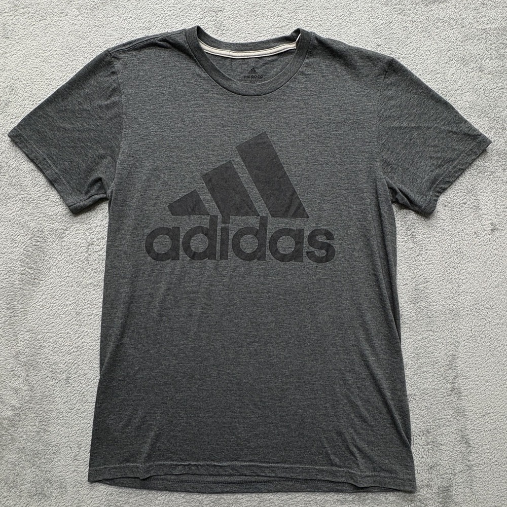 Adidas Shirt Mens‎ Small Gray Climalite Go-To Logo Workout Athletic Tee Training